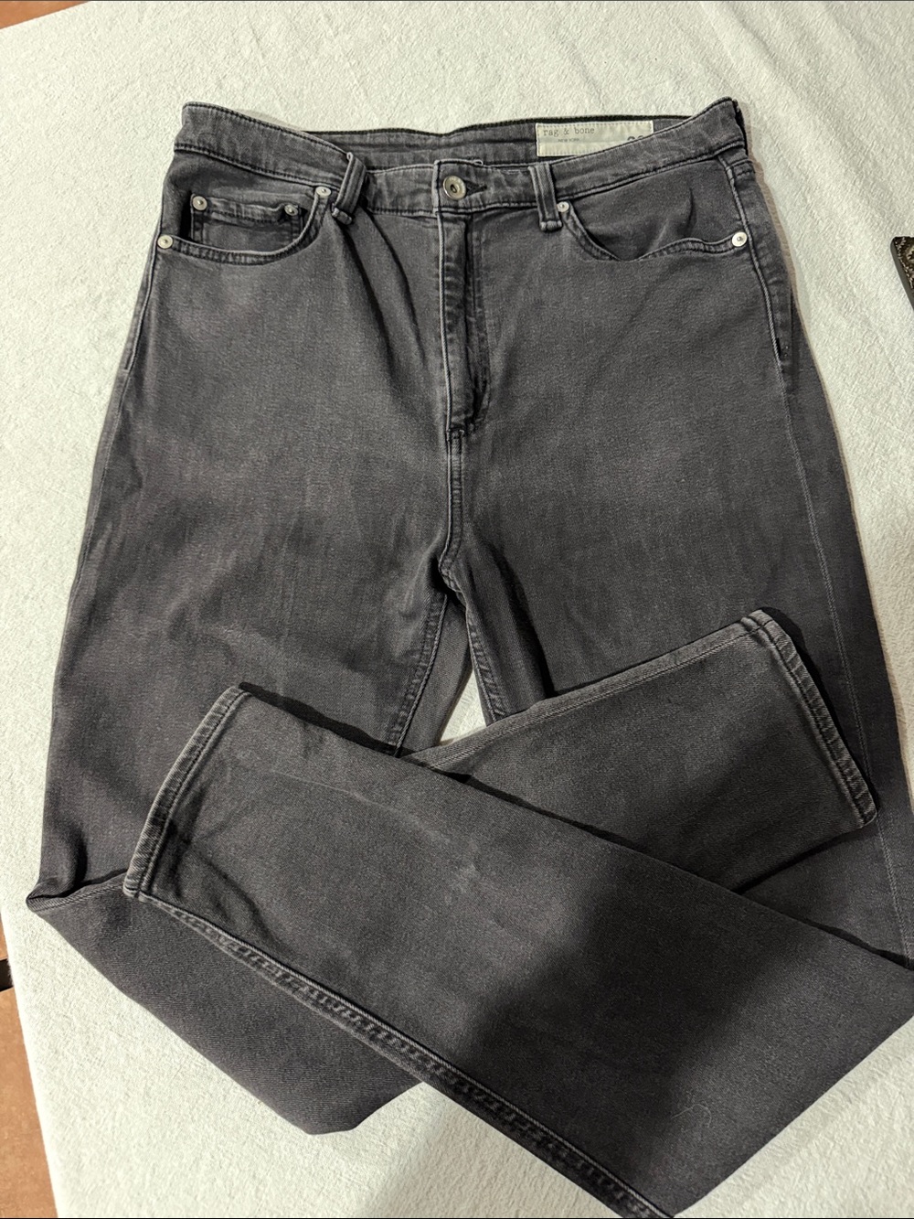 rag & bone Women's Washed Black Nina High-Rise Ankle Skinny Jeans - Picture 7 of 8